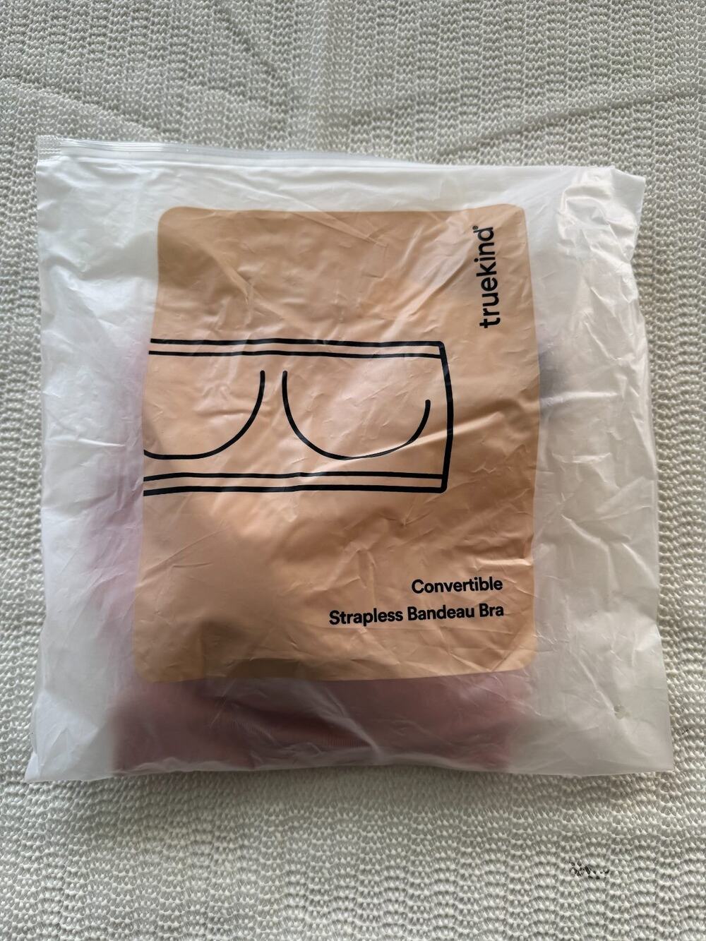 Truekind Convertible Strapless Bandeau Bra Women's XL Rose Pink Wireless New
